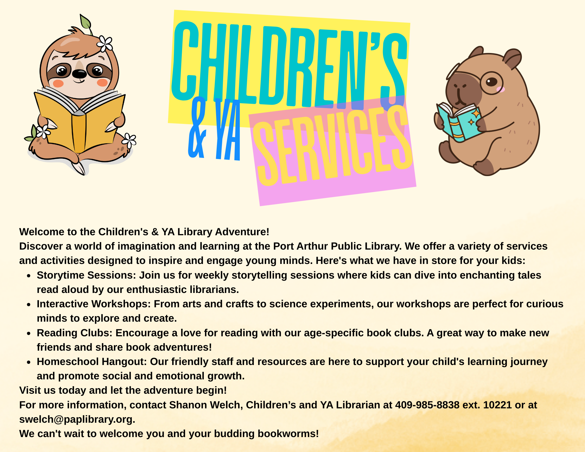 Youth Services Update 9-4-2025