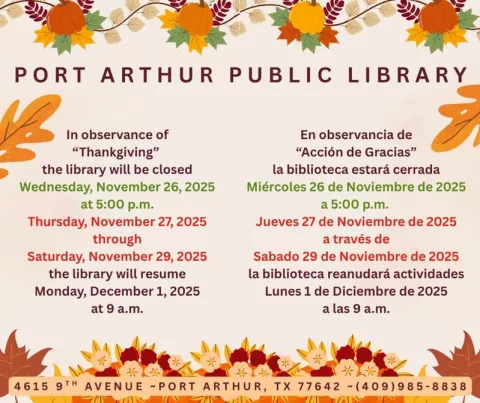 Library Closed for Thanksgiving and Thanksgiving Weekend