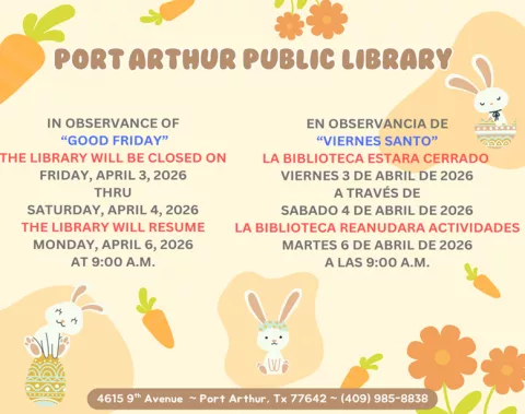 Library Closed for Good Friday and Easter Weekend