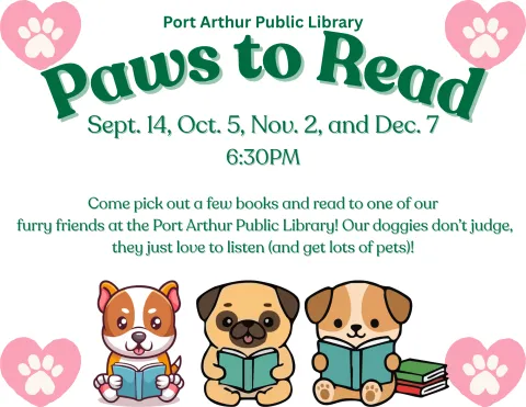 Paws to Read (Grades K-5th)/Patas para leer (Grados K-5)
